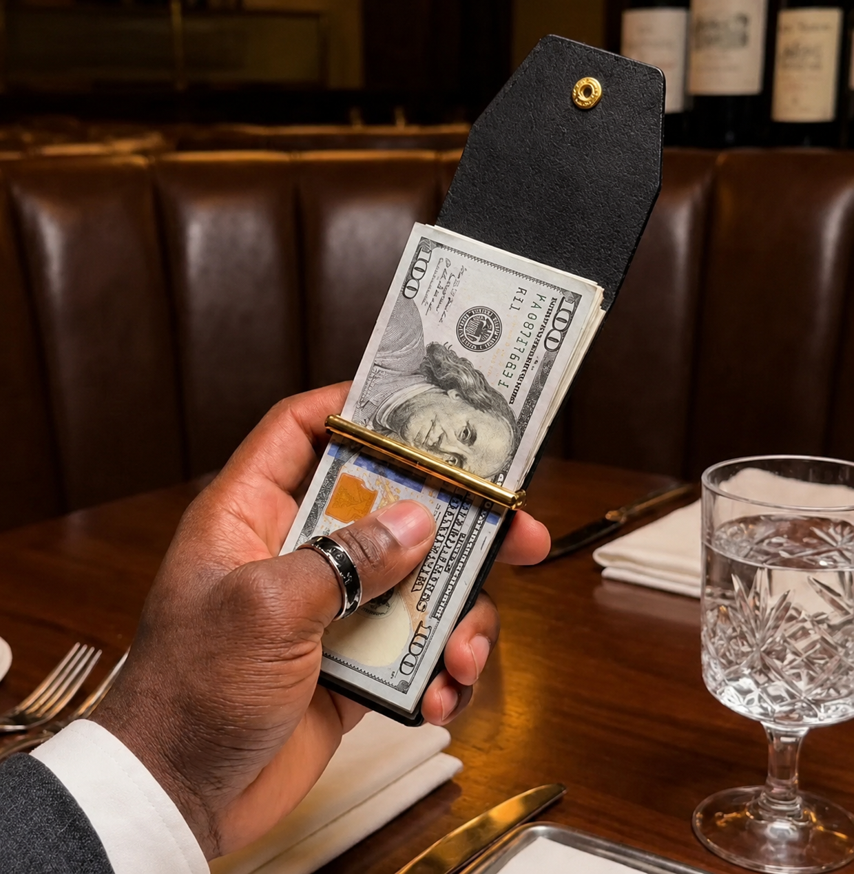 High Quality Leather Bill Holder