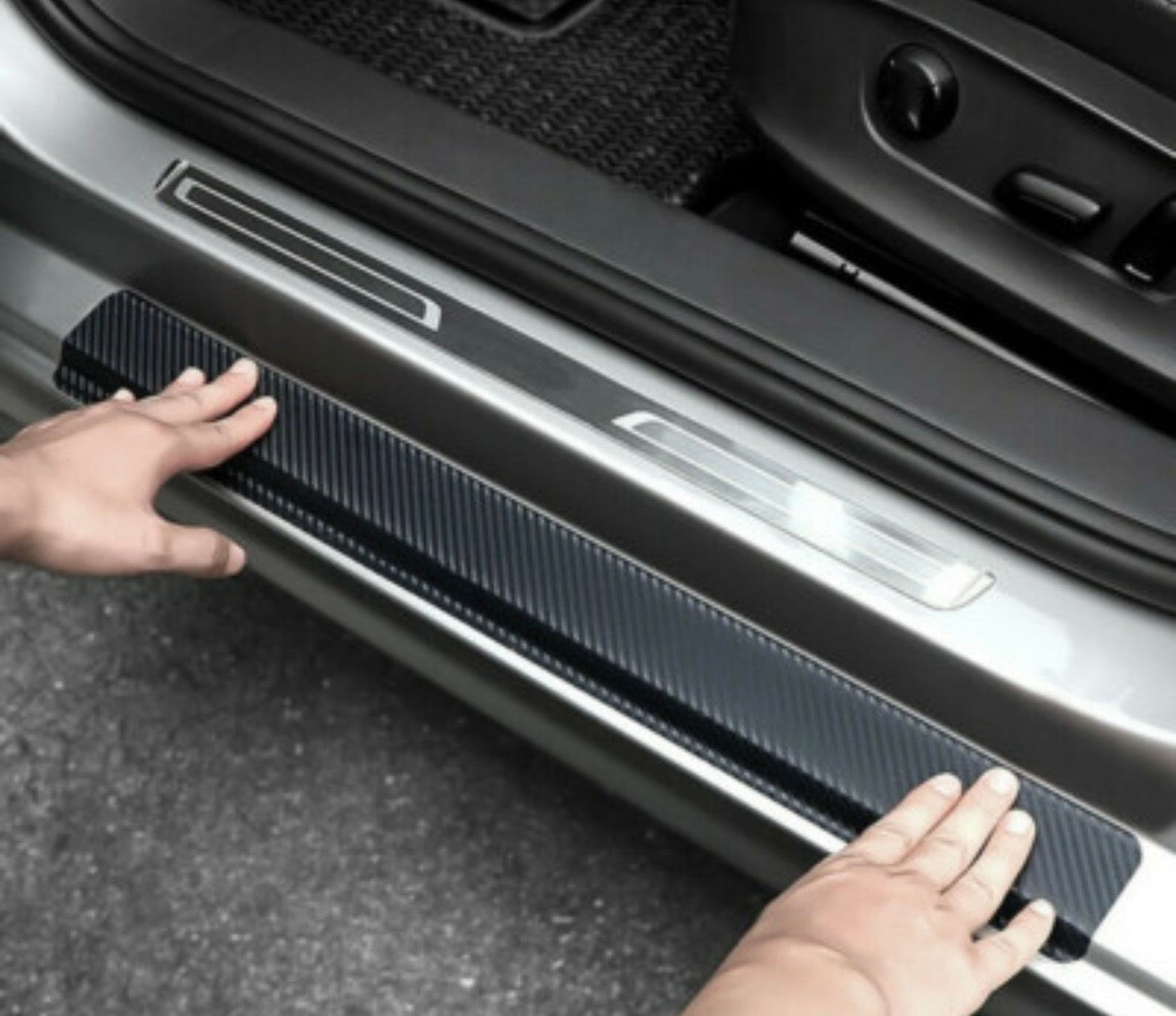 Carbon Fiber Door Sill Protector (4pcs)